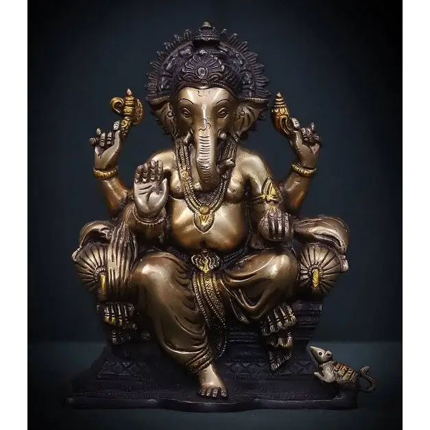 Brass Hindu God Ganesha Statue