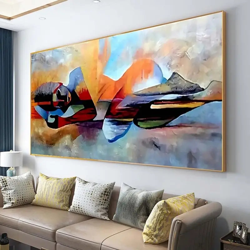 Abstract painting of Reclining Buddha