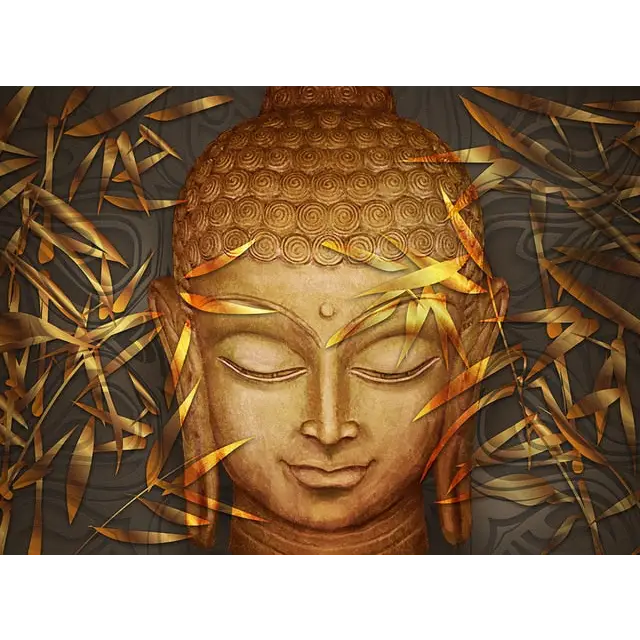 Buddha head Gold painting